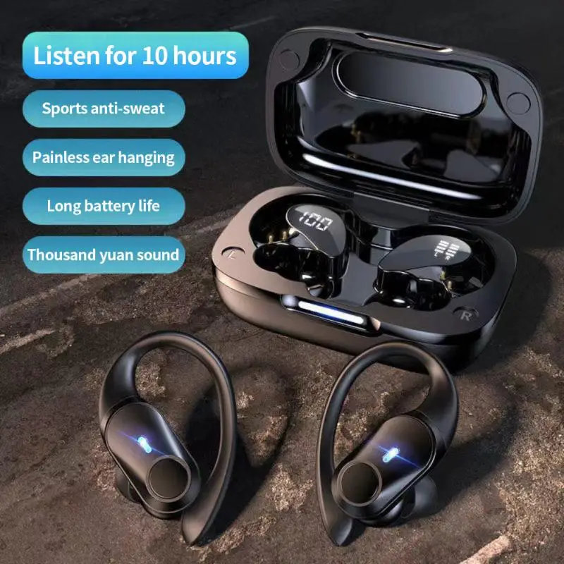 

TWS-наушники с поддержкой Bluetooth 5,1 светодиодный светодиодным дисплеем, беспроводные наушники с шумоподавлением, водонепроницаемые спортивны...