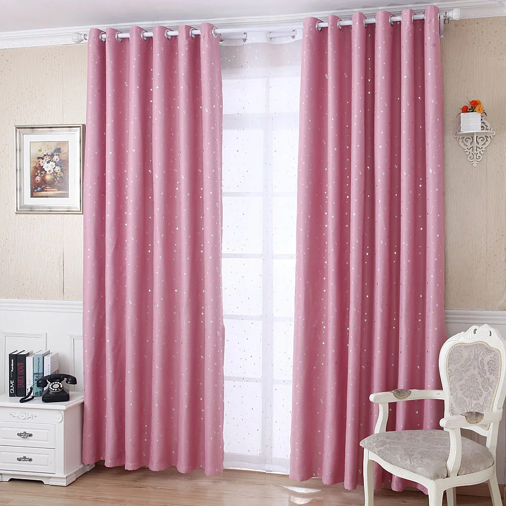 Серебристая фольга блестящая занавеска со звездами для спальни мультяшная