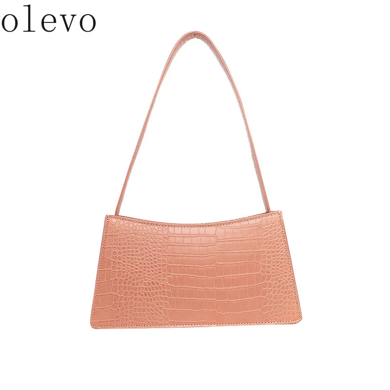 

Underarm Bag Female 2021 Amoi Niche Crossbody Tide Crocodile Pattern Casual Small Square Bag Solid Color Baguette