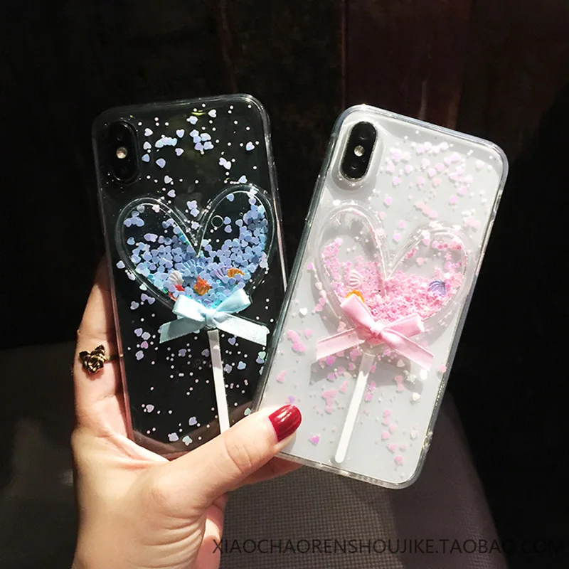 Cases For Samsung Galaxy A10 A20 A30 A40 A50 A60 A70 M10 M20 Fashion Glitter moving star Heart candy transparent phone bag capa |