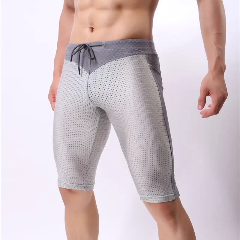 Mens Shorts Ice Silk Cool Comfort Breathable Underpants Mesh Boxer Men Underwear U Pouch Sexy Underpants Cuecas Nylon Pants