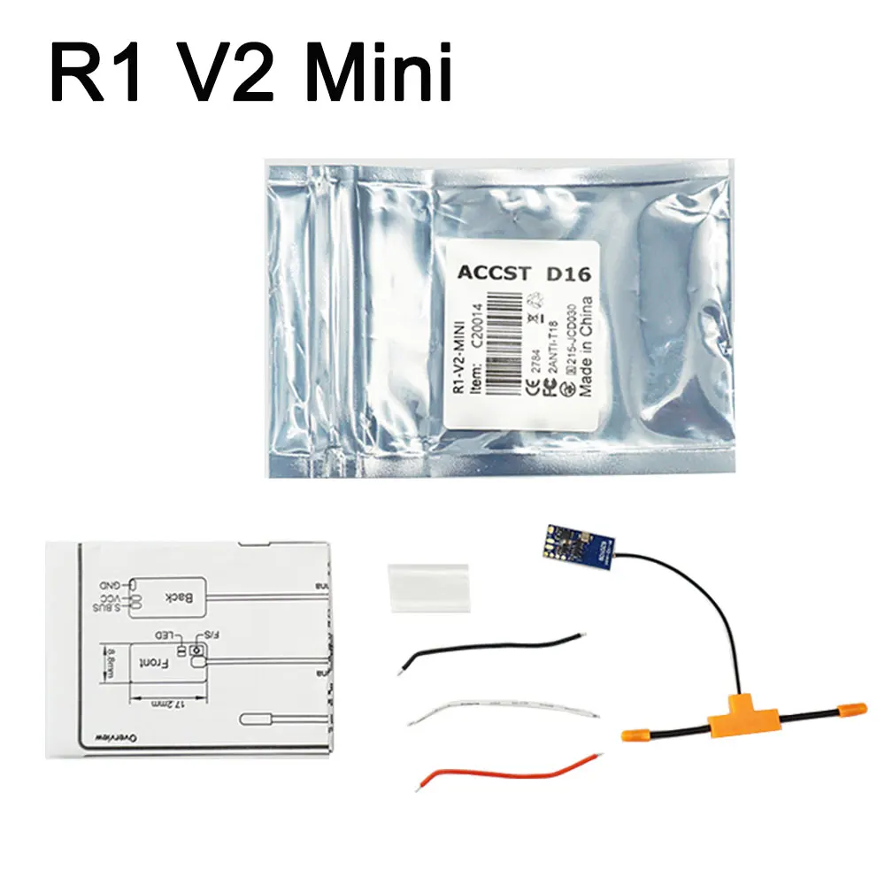 

Jumper R1 V2 Mini Receiver Compatible With FrSky D16 XM+ Protocol RXSR SBUS Jumper T-Lite T18 T16 T12 T8SG