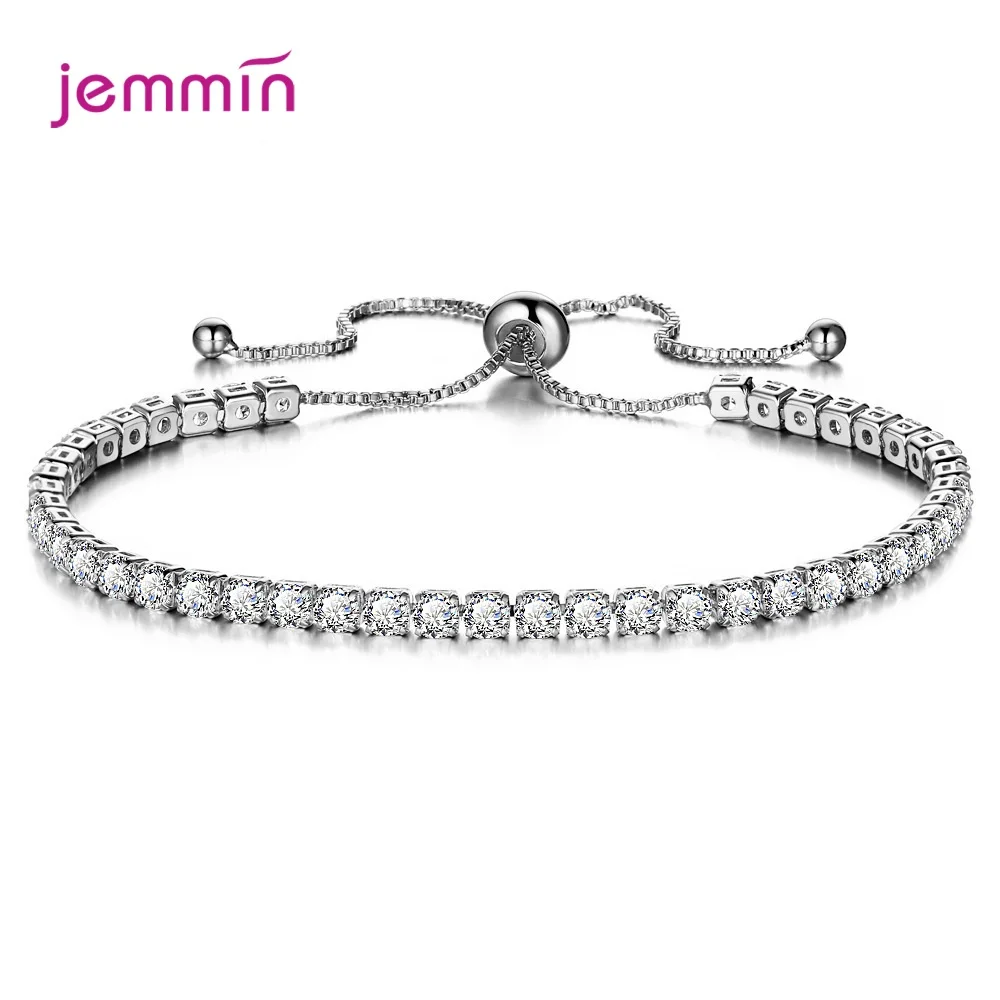 Ruby Zirconia Beading Bracelet Adjustable 925 Sterling Silver Charm Bangle Hand Chain For Women Girl Fashion Jewelry Accessories | Украшения