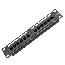 Network Tool Kit Professional 12 Port CAT6 Patch Panel RJ45 Networking Wall Mount Rack With Wall Mount Bracket