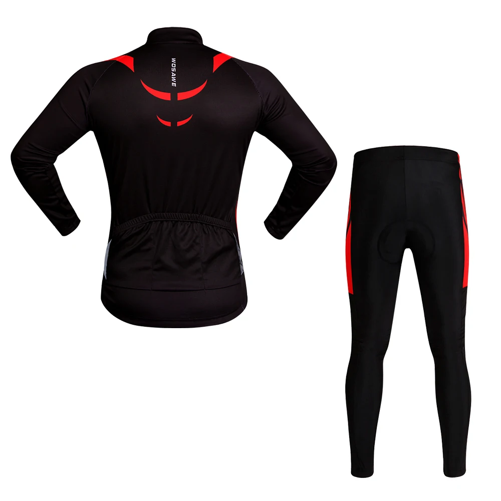 

WOSAWE Quick-Dry MTB Bike Bicycle Clothing Cycling Jersey Sets Long Sleeve Breathable Gel Padded Pants Cycling Set for Women Men