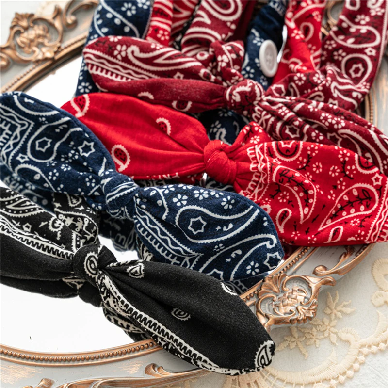 

Vintage Bohemia Hair Band Girls Women Button Hair Accessories Soft Elastic Headband Retro Hoop Cross Turban Bandanas Headwear