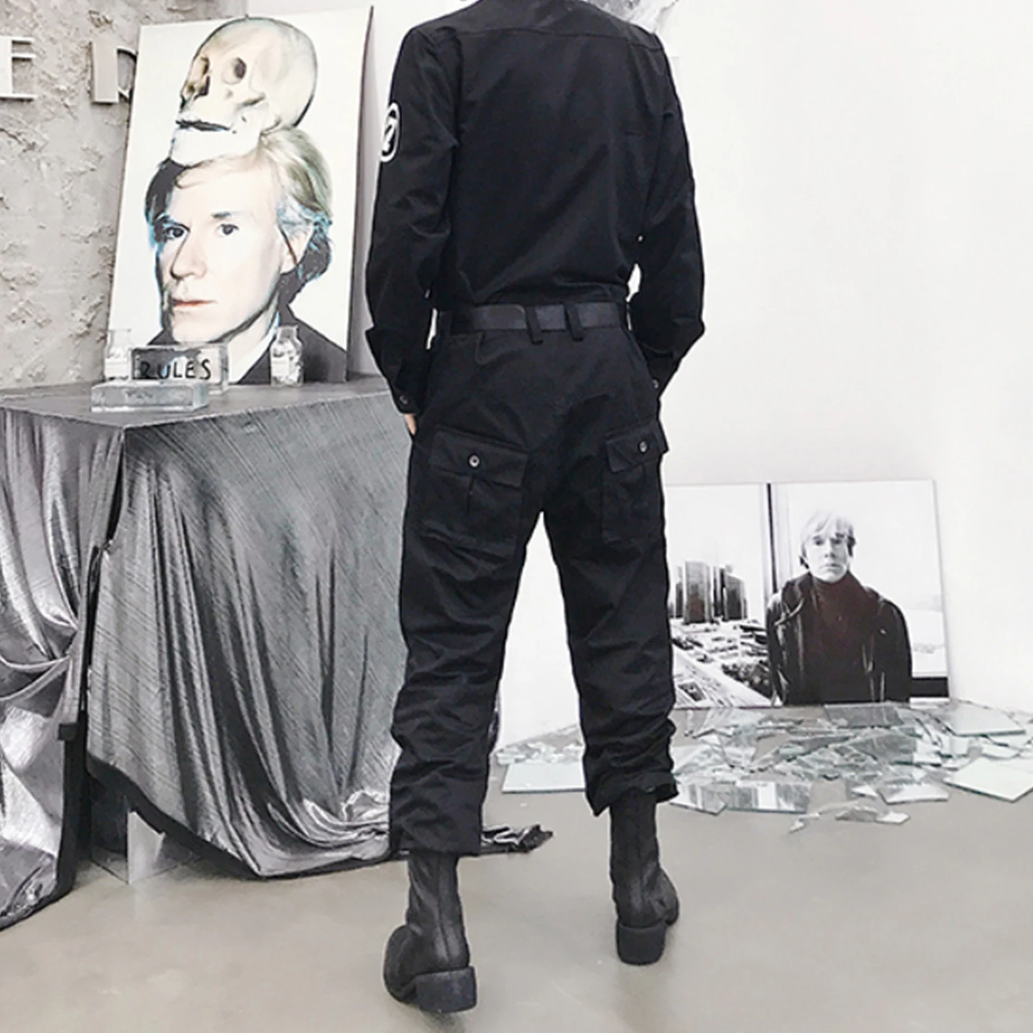 Хип хоп уличная спортивная одежда для мужчин 2020 Модные Мульти Карманы Ленты