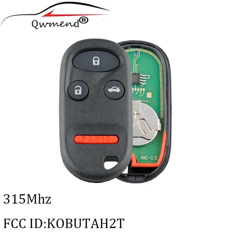 QWMEND 4 кнопки дистанционного ключа KOBUTAH2T для Honda Accord сигнализации 1998 1999 2000 2001 2002 2003