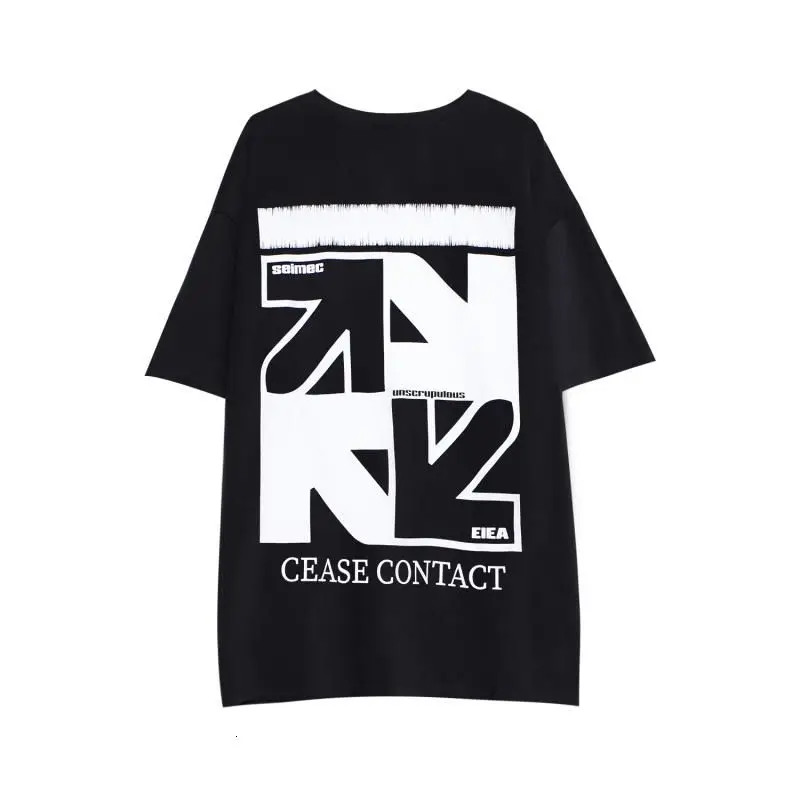 

Spring Summer Casual T-shirt For Men Short Sleeve Printing Letters Trend Loose Sports Tops Hiphop Streetwear O-neck Male Clothes