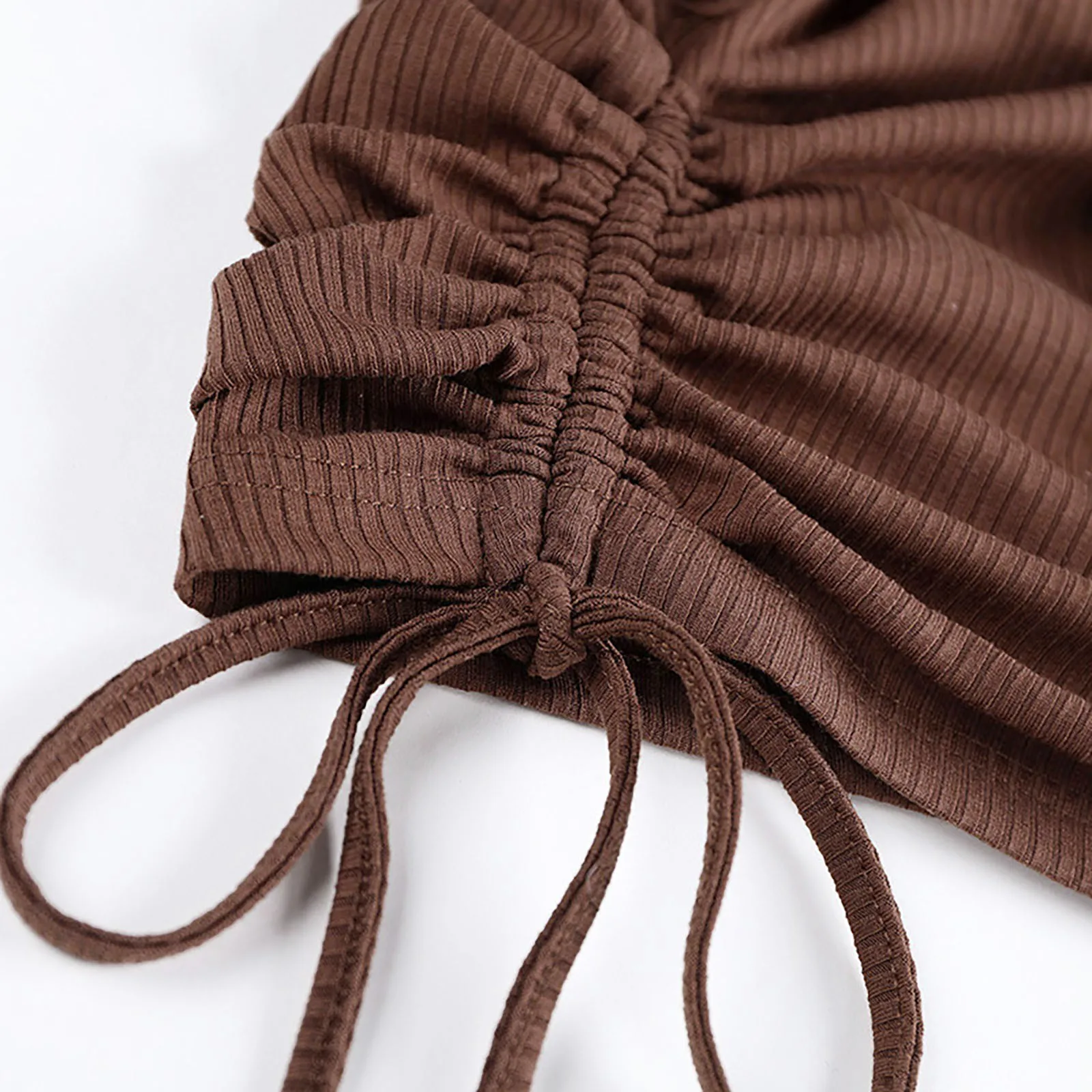 

Women's Drawstring Sling Solid Color Slim Drawstring Sexy Tank Top