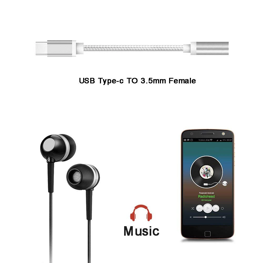 4 вида цветов адаптер для наушников Type C 3 5 USB 1 папа мм AUX аудио разъем кабель