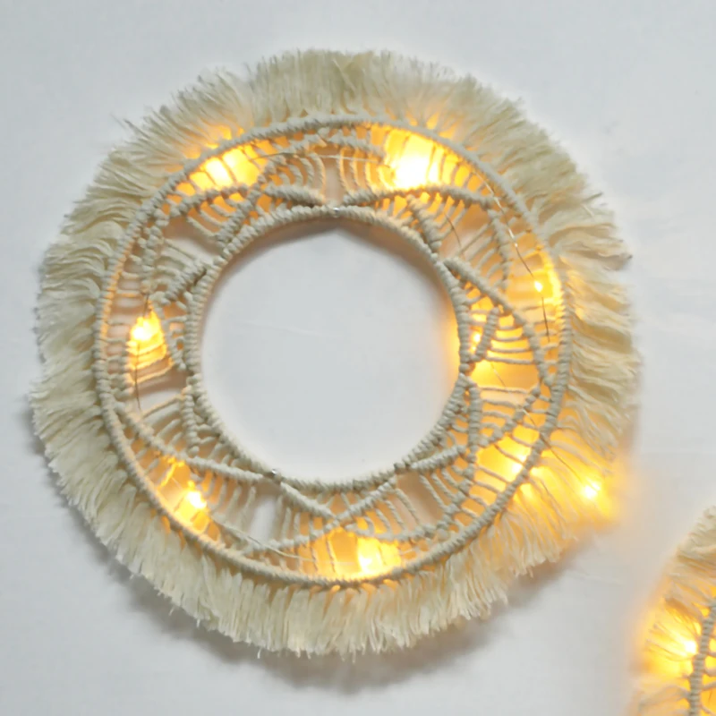 

Boho Decor Macrame Hand-woven Round Tapestry Wall Hanging Ornaments Nordic Wall Decoration Chic Circular Tapestries