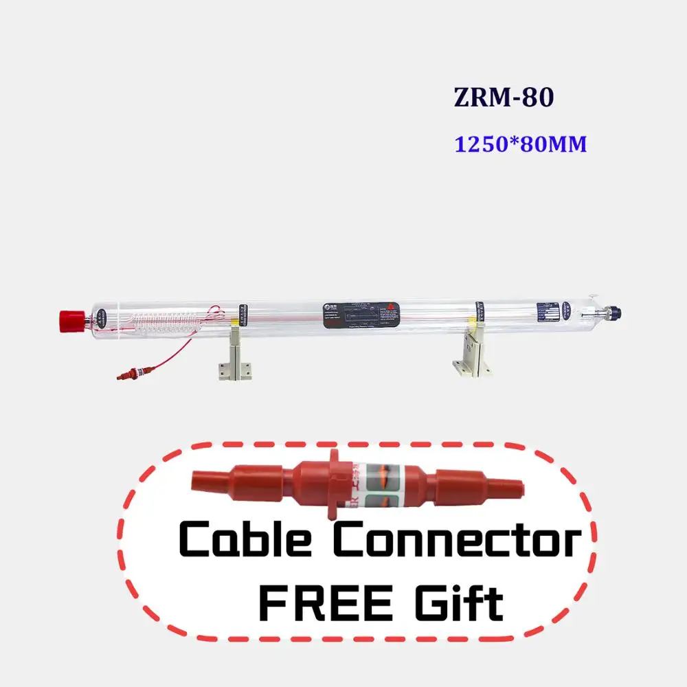 Лазерная трубка ZRM 80 Co2 1 кВт W2 Вт лазерная в комплекте|Запчасти для