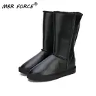 Сапоги женские зимние из натуральной воловьей кожи, водонепроницаемые, 6 цветов, США 3-13, 2020