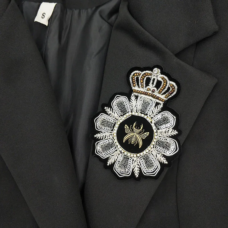 2 шт. металлический Пчелка Лев заплаты вышивки корона аппликации пришить Одежда