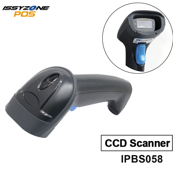 1D Scanner IPBS058 ISSYZONEPOS 1D сканер штрих-кода ручной лазерный сканер CCD проводной автоматический считыватель штрих-кодов анти-шок сканер с подставкой для POS - Цвет: 1D Scanner IPBS058