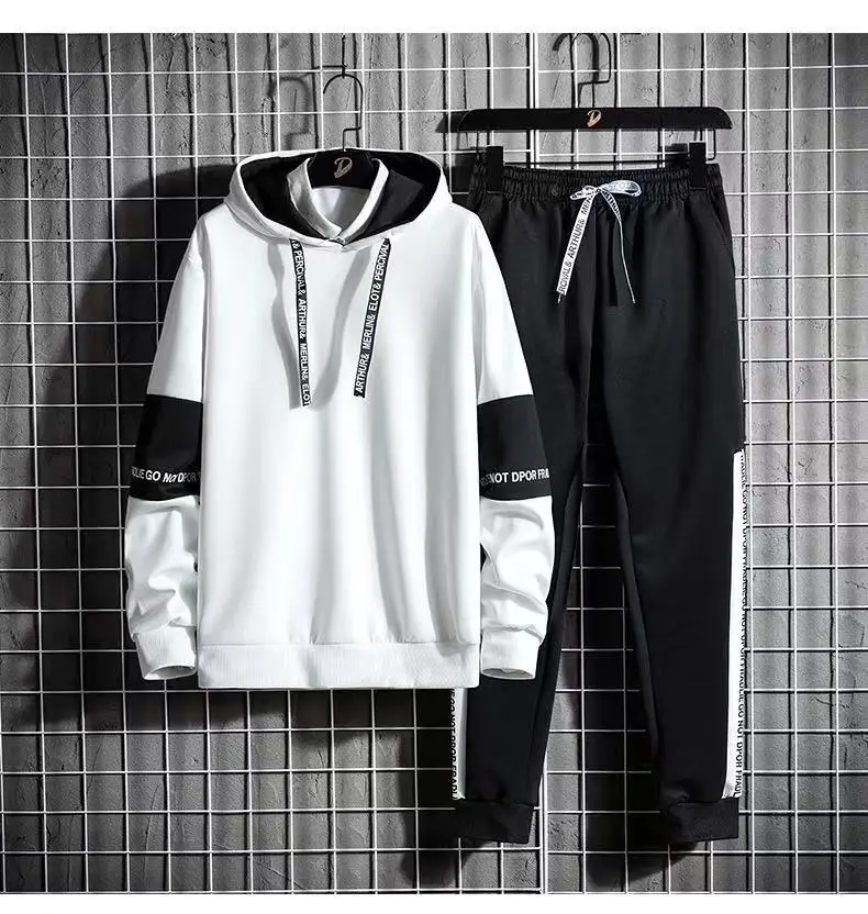 

Fashionable new sports and leisure hooded suit for young students men's Hooded Sweater long sleeve 2020 spring and autumn two pi