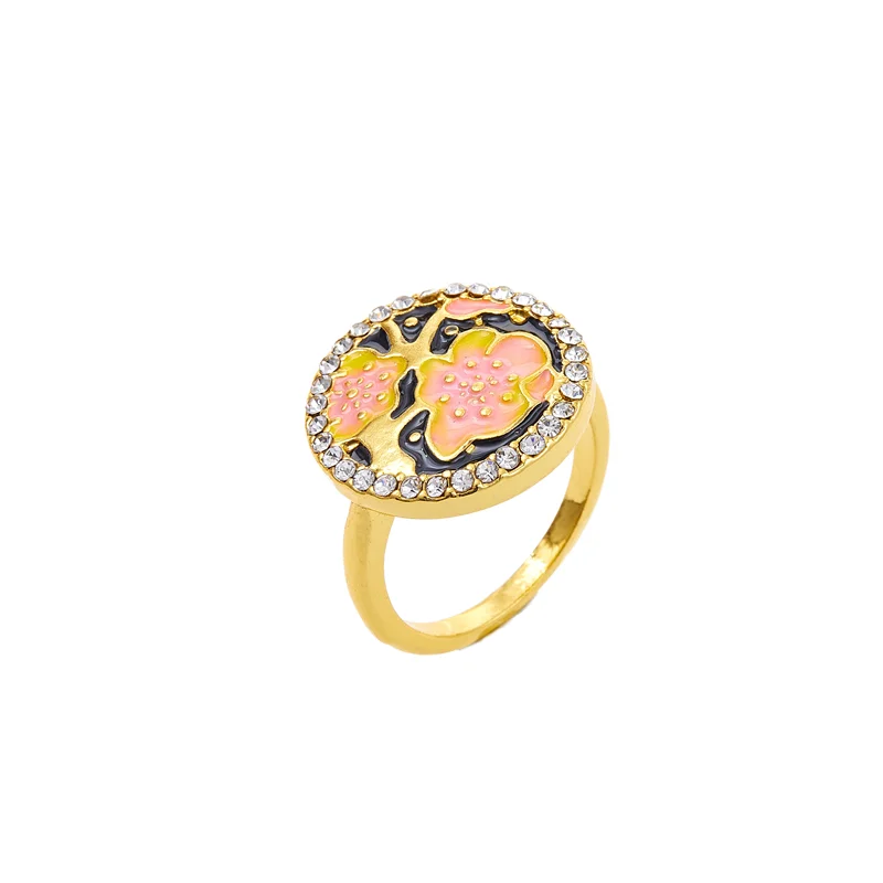 

Fashion Valentine's Day Lady Pink Jewelry Fashion Model Model Ring Couple Gift Party New Trend Creative Flower Wholesale