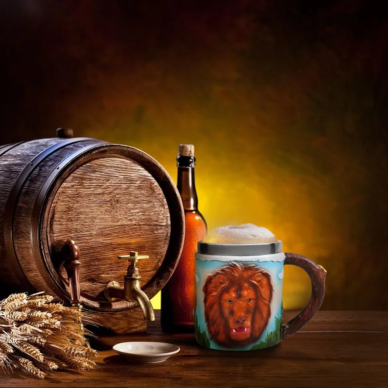 

Лев Король нержавеющая сталь Смола 3D пивная кружка Кубок игры кружка для кофе бокал для вина кружки лучший подарок
