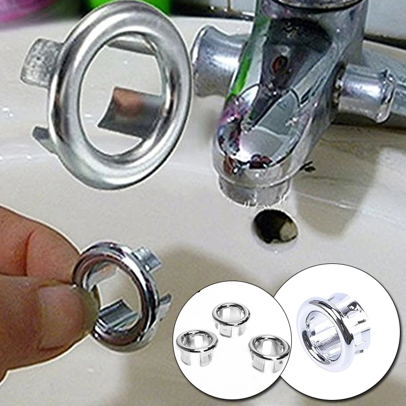 

Sink Hole Round Overflow Cover Copper Insert Chrome Ring Basin Sink Brass overflow Cover Bathroom Basin Faucet Insert Home Decor