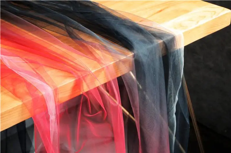 3 ярда Тюлевая ткань с окрашенным эффектом градиентом от s черного до