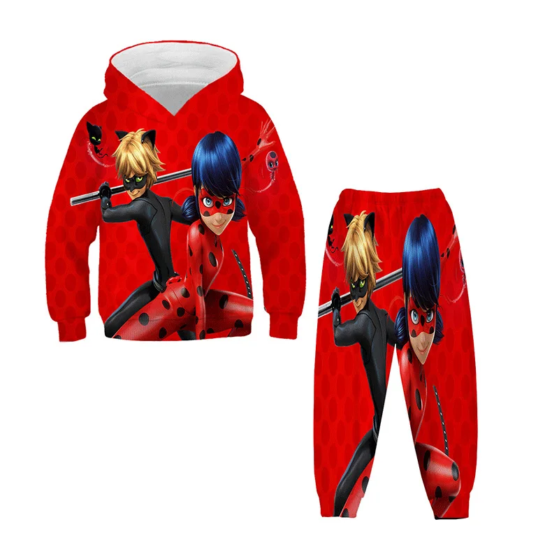 

Lady Miracle Hoodie Cartoon Suit Fashion Kid Hoodie And Pant Two-piece Game Hoodie Girl Boy Kid 3D Clothes Hoodie Set 4-14 Year