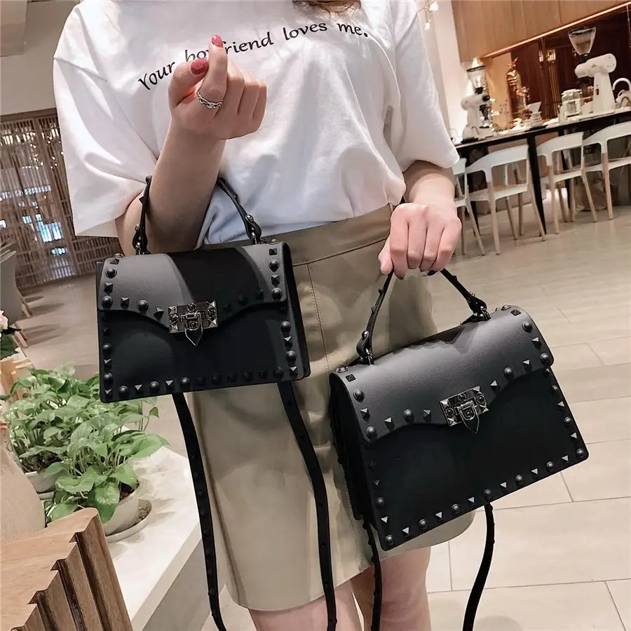 

High Quality Women PVC Handbags Fashion Ladies Shoulder Bag Luxury Designer Crossbody Bags for Women Small Rivet Messenger Bags