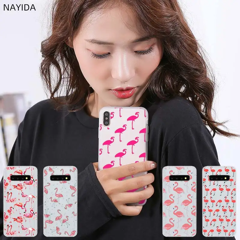 Мягкий чехол для телефона Samsung Galaxy S20 S21 S7 Edge S8 S9 S10 Plus Ultra Lips фламинго тематические