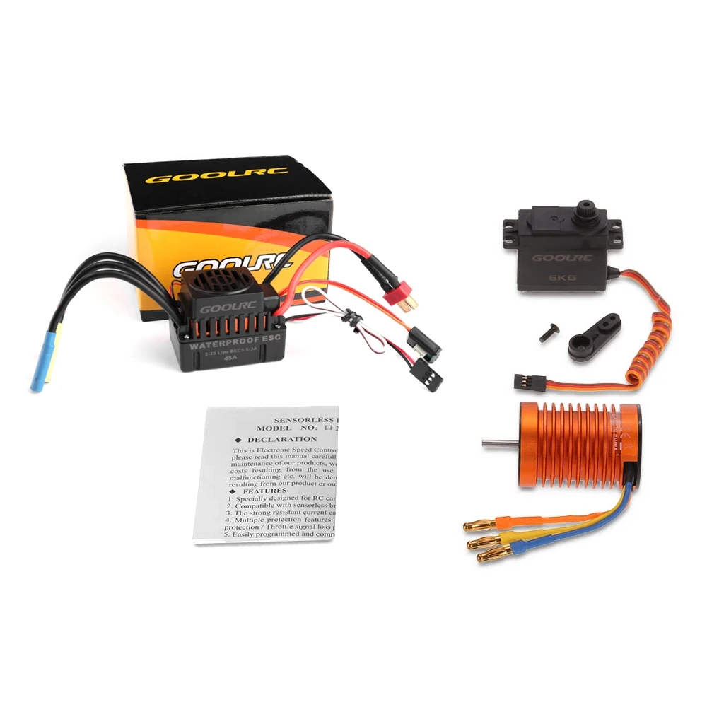 Водонепроницаемый бесщеточный двигатель GoolRC F540 3000KV 45A ESC с металлической