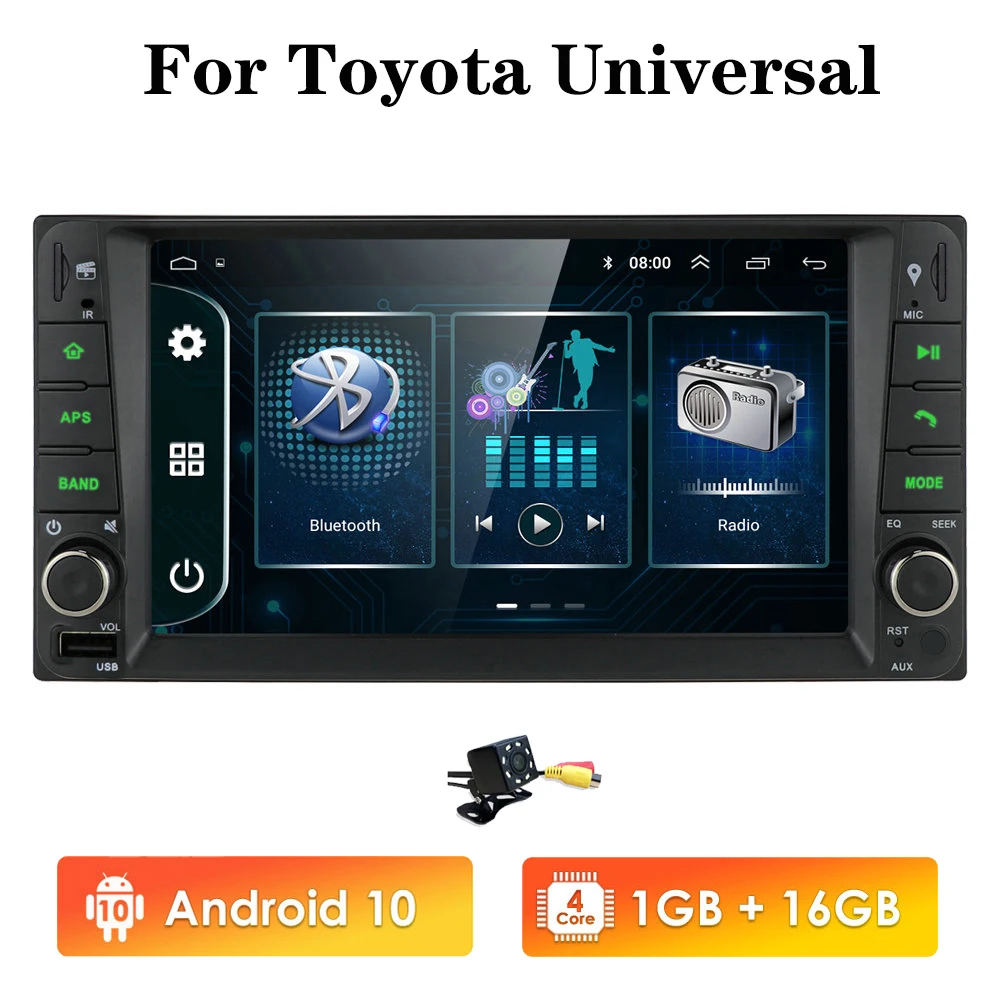 

Android 10 автомобильный радиоприемник, мультимедийный Стерео GPS для Toyota RAV4 Hilux Camry Corolla Terios Prado Vios Tundra Rush Quad Core 4G WIFI BT