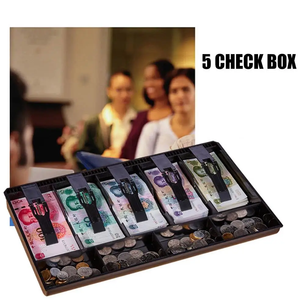 5 Grids 4 Coins Store Cash Drawer Fashionable Stylish Cashier Storage Box Register Money Tray Garage Sales Shop |