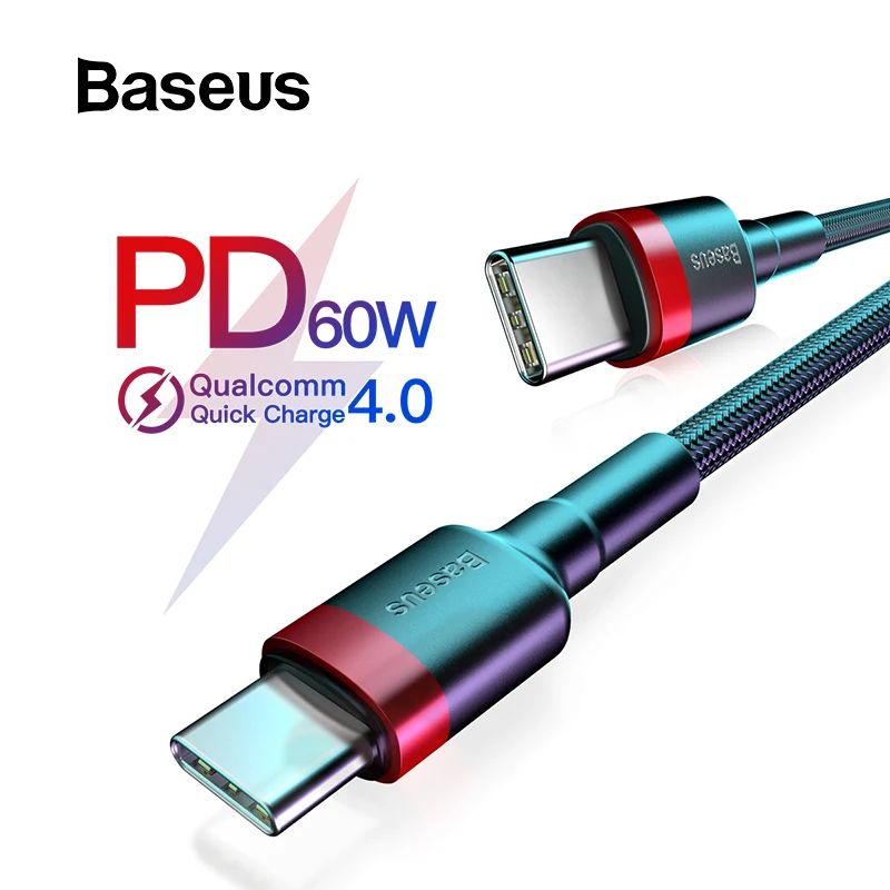 Baseus кабель usb type-C для Redmi K20 Note 7 Pro Quick Charge 4,0 кабель type-C для samsung S9 USB-C