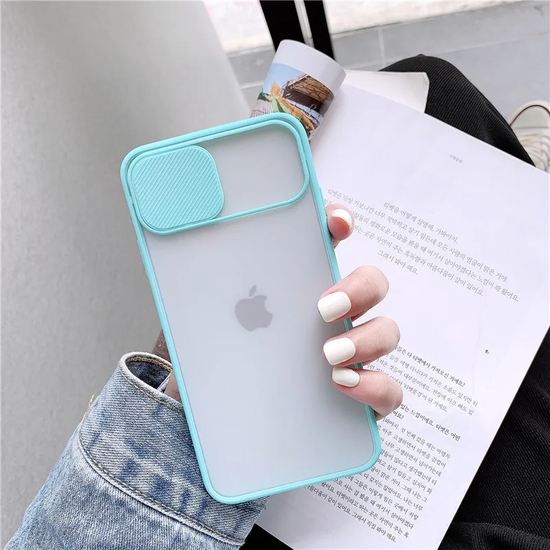 

Matte PC Slide Camera Lens Protection Phone Cases For iPhone 11 Pro Max XR X XS Max 6 7 8 Plus SE 2020 Case TPU Frame Back Cover