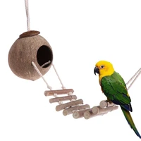 bird house with ladder bird houses coconut shell bird nest hanging bird cage toy dropshipping new