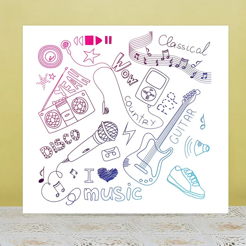 AZSG музыкальные инструменты ноты прозрачные штампы/уплотнения для сделай сам