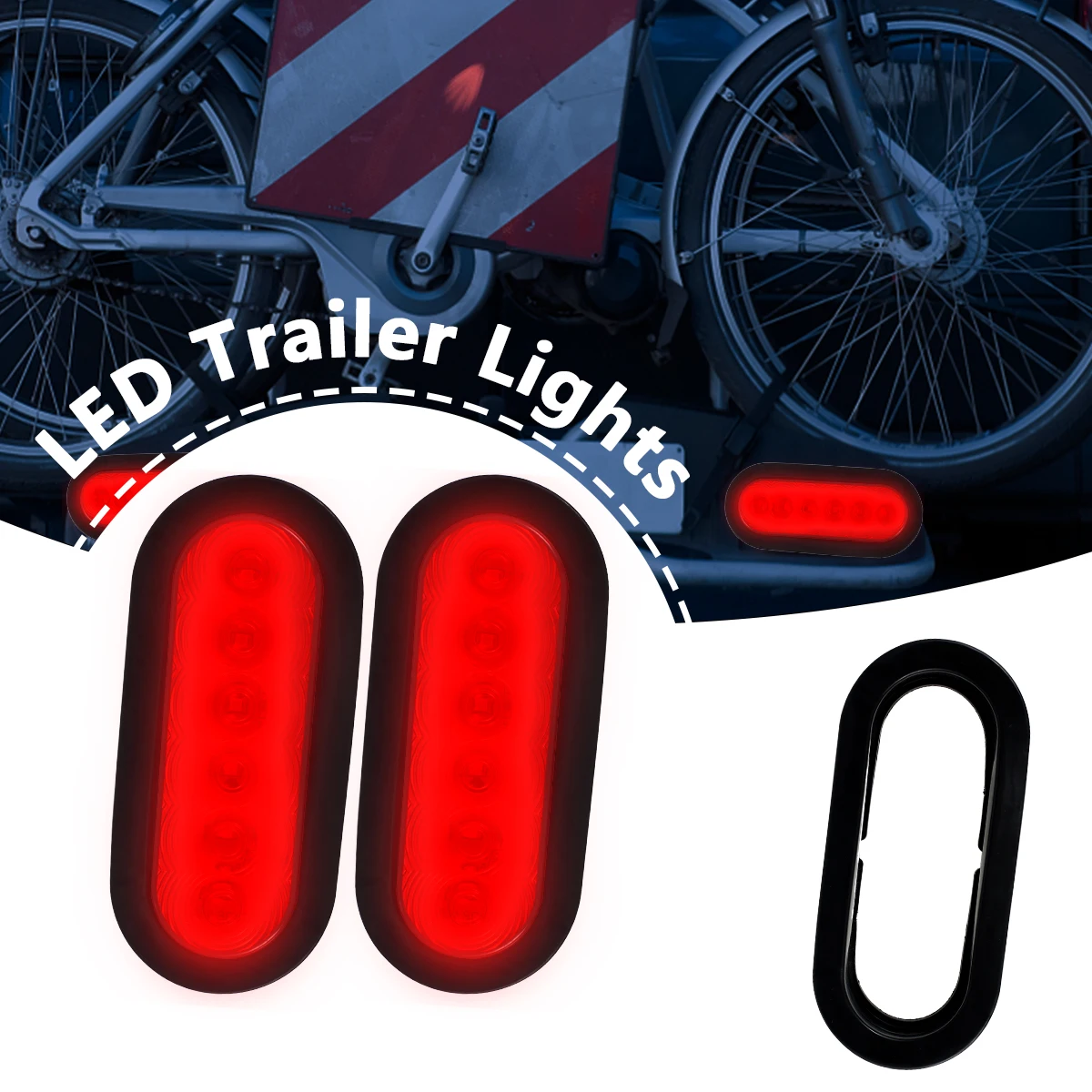 

1 Pair Car Tail Lights 6 LED Tail Lights SMD IP67 Waterproof Brake Lights Turn Signal Lights 12V DC for Trailers Tractors Trucks