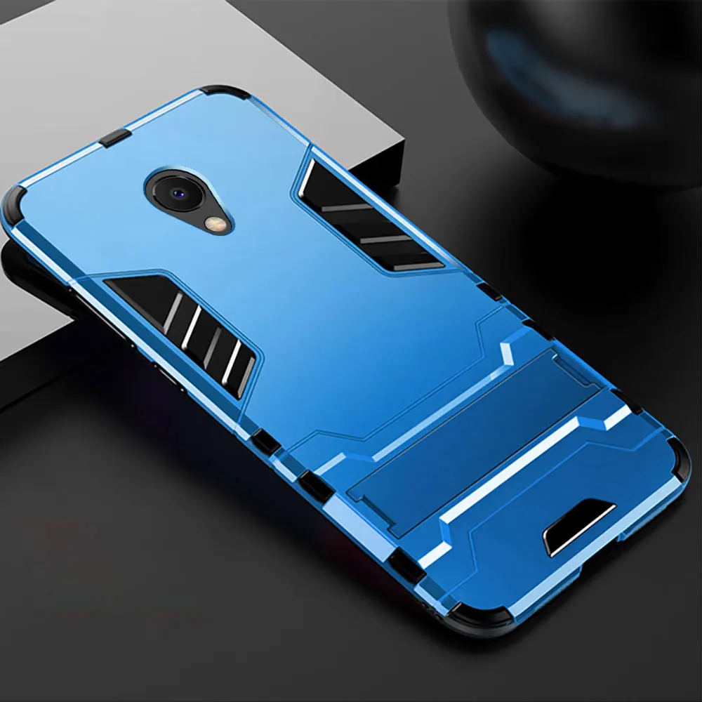 Синий Meizu M5C A5 MX5 M5S MX6 Чехол случае гладить Панцири чехол на телефон стенд держатель заднюю крышку M3 M5 M6 Примечание m3S U10 U20 Pro 5 6 чехол - Цвет: Синий
