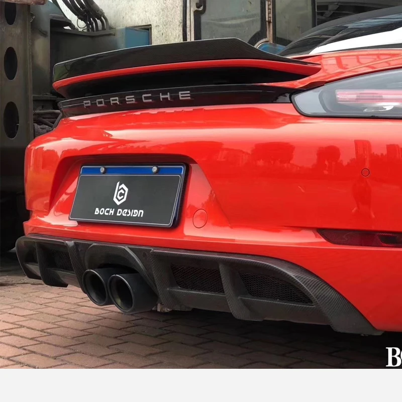 Для Porsche 718 Cayman Boxster 2016 2018 диффузор губа на задний бампер спойлер передние