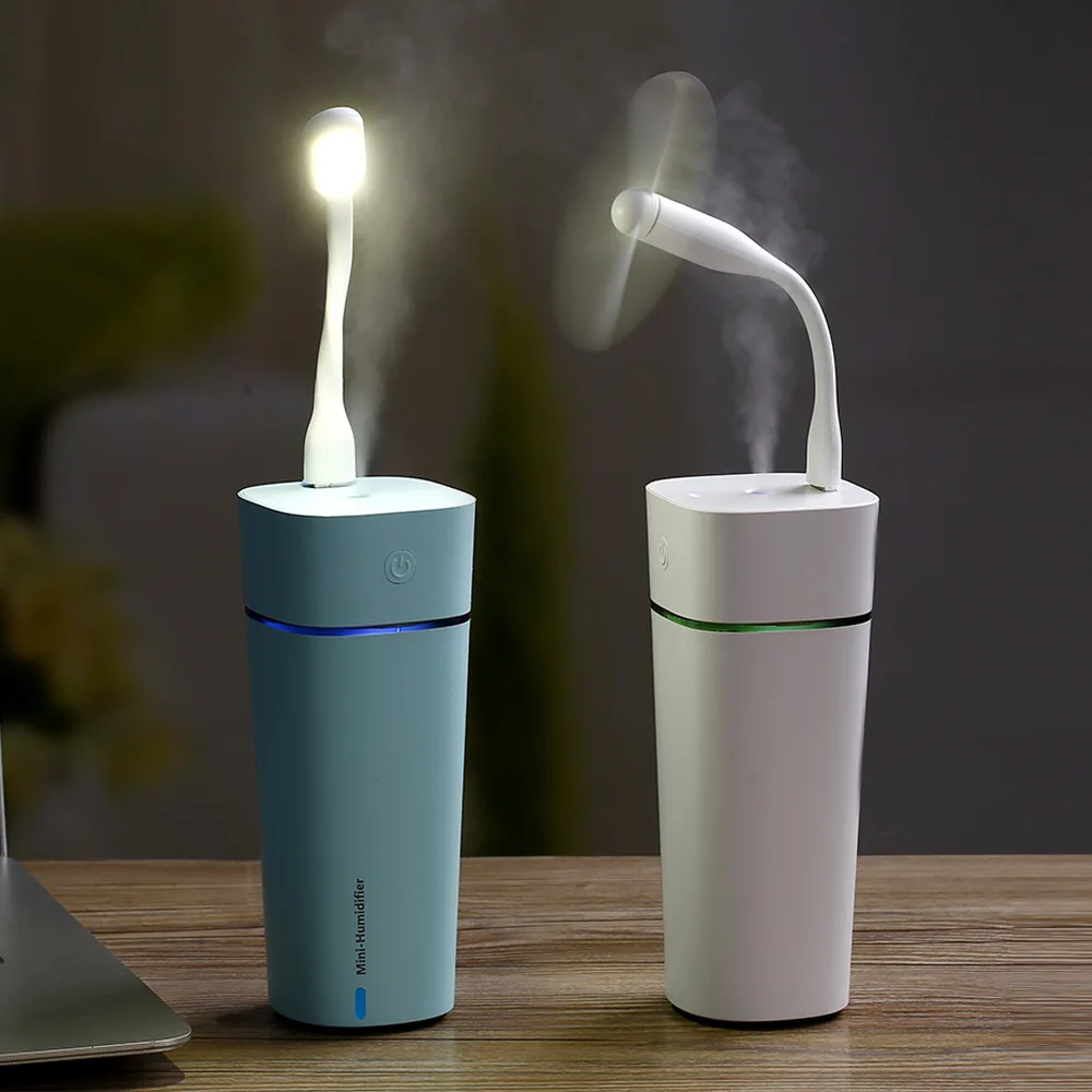 

New mini air purifier seven color luminous USB ultrasonic three in one household intelligent humidifier