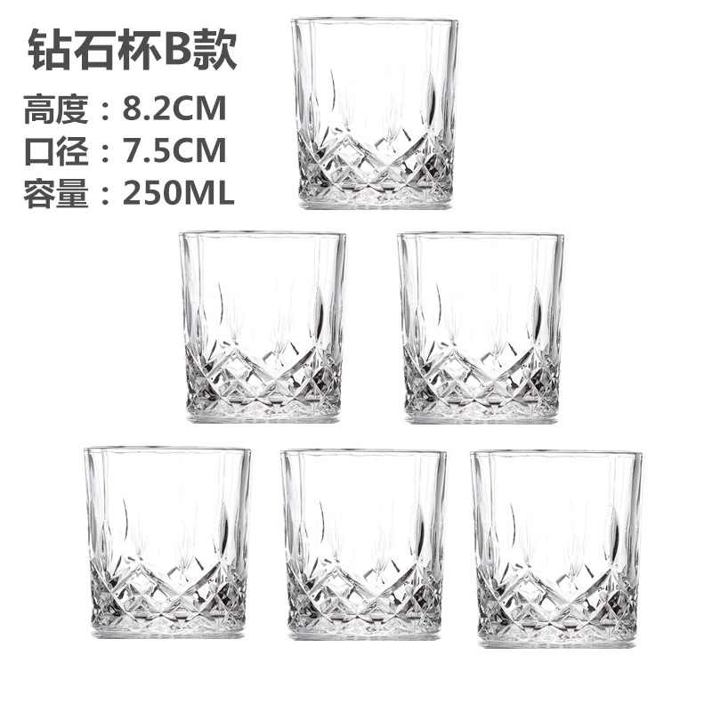 

Crystal Whiskey Wine Glass Cup Beer Transparent Nordic Small Tea Glass Cup Set Water Modern Wijnglas Kitchen Dining Bar AD50WG