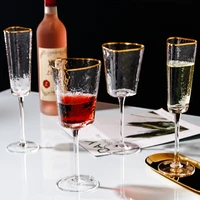 japanese hammer glass red wine glass triangle goblet sample room home decoration phnom penh champagne cup
