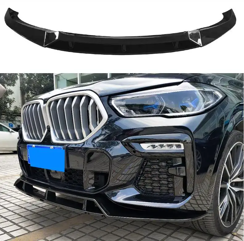 Черные передние бамперы ABS разветвители фартуки щитки спойлер чехол для BMW X6 G06 2019