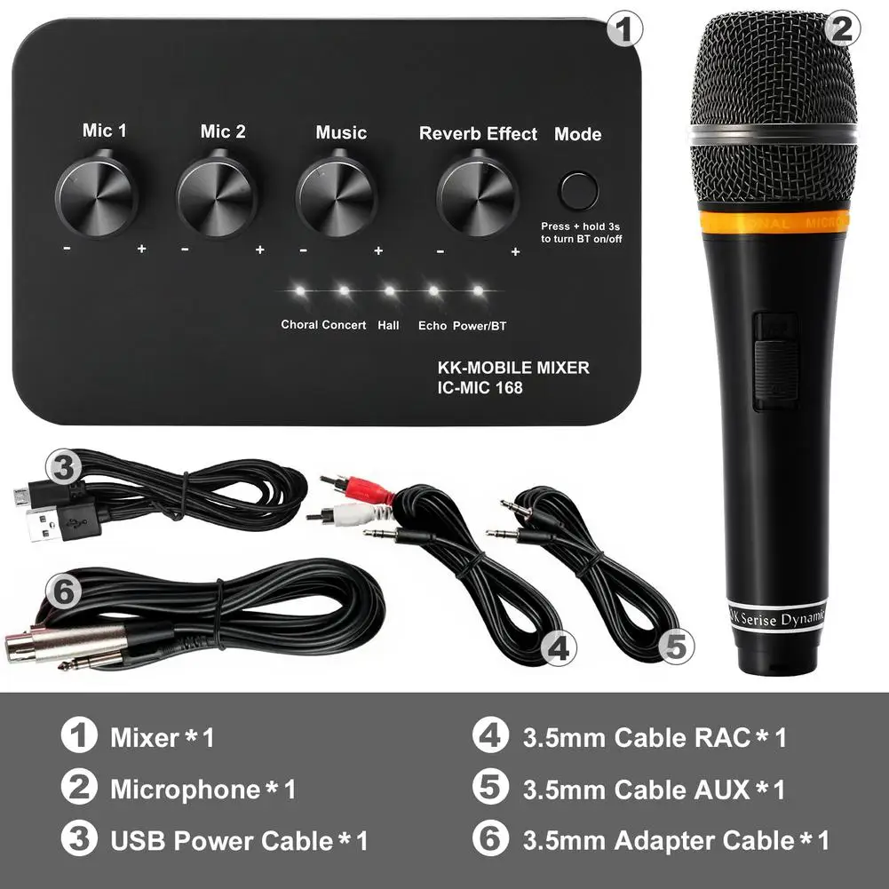 

Для домашнего кинотеатра, ноутбуков, усилитель, динамик KTV, портативный высококачественный микрофон для караоке, микшер, система, набор с 1 UHF...