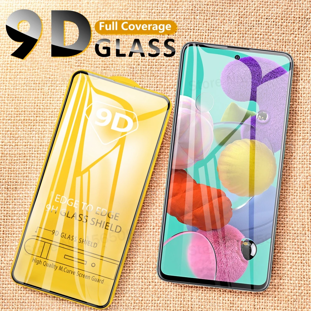 Закаленное стекло 9D с полным покрытием для Samsung Galaxy A51 A71 Защитное GalaxyA51 переднего