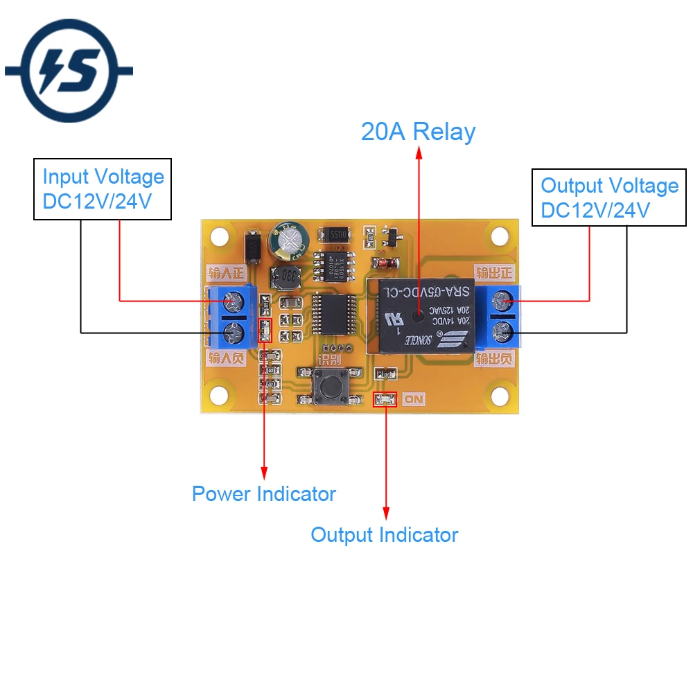 Модуль управления реле 12 В 24 постоянного тока детектор запуска автомобиля