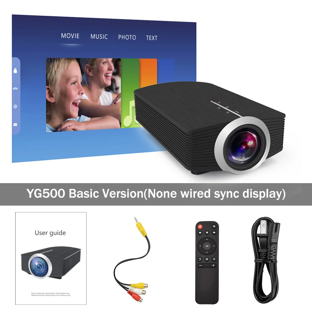 YG500 Basic version ThundeaL YG500 YG510 Gm80a мини-проектор 1800 Люмен светодиодный ЖК-дисплей VGA HDMI AC3 проектор Поддержка 1080P YG500A 3D портативный проектор - Цвет: YG500 Basic version