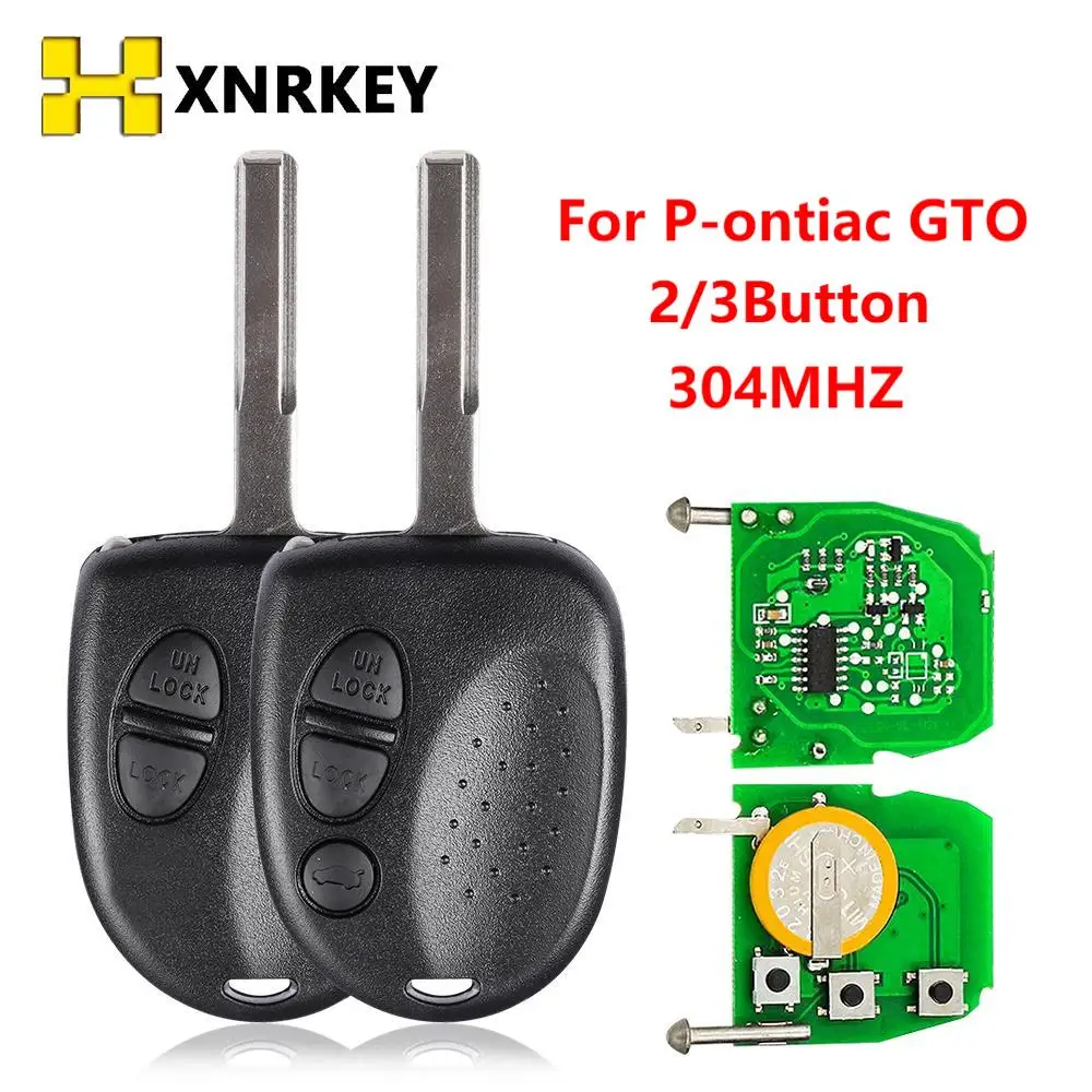 XNRKEY Replacement Remote Car Key 2/3 Button 304Mhz FCC ID: QQY8V00GH40001 for Chevrolet Pontiac GTO 2004 2005 2006