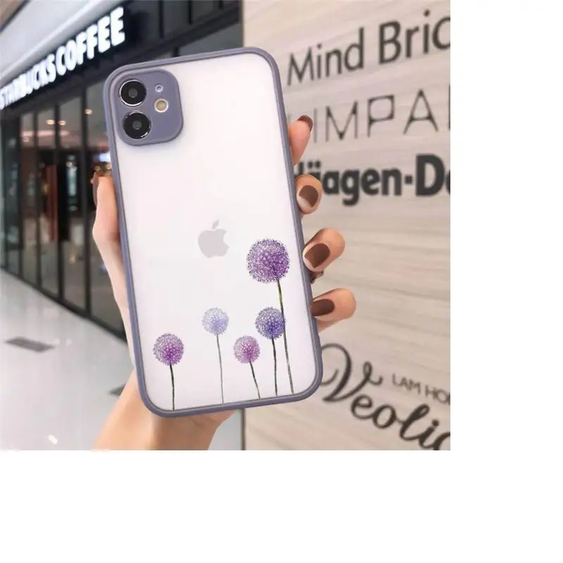 

Simple Lavender Purple Flowers Phone Cases matte transparent For iphone 7 8 11 12 plus mini x xs xr pro max cover