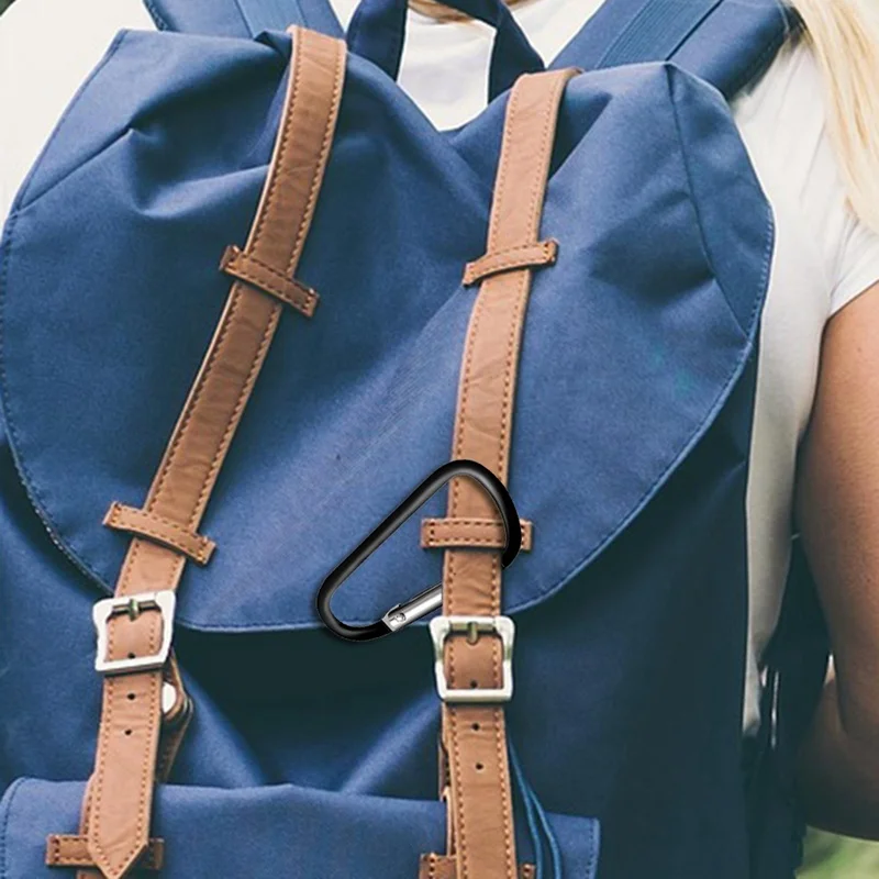 1PCS Aluminum Carabiner Key Chain Clip Outdoor Camping Keyring Snap Hook Buckle Travel Kit Climbing Earphone For Airpods Case - купить по