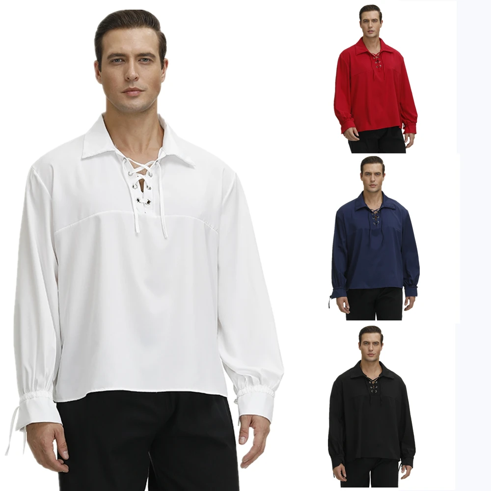 Пиратская рубашка для мужчин футболка в средневековом стиле викингов